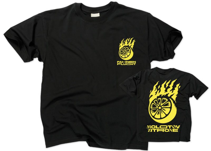 FAHNENFLUCHT - Molotov Zitrone T-Shirt - YELLOW PRINT FAHNENFLUCHT - Molotov Zitrone T-Shirt - YELLOW PRINT