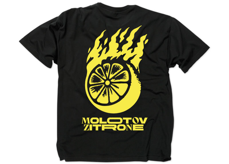 FAHNENFLUCHT - Molotov Zitrone T-Shirt - YELLOW PRINT FAHNENFLUCHT - Molotov Zitrone T-Shirt - YELLOW PRINT