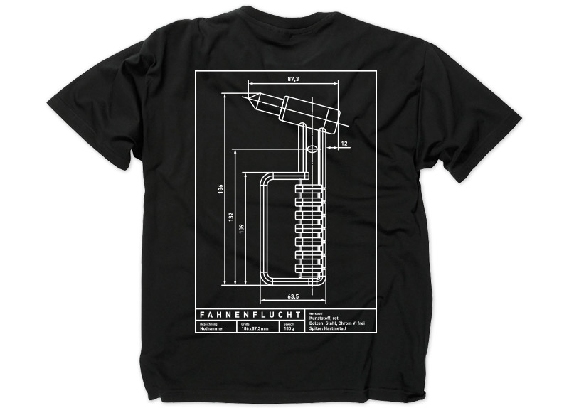 FAHNENFLUCHT - Technische Zeichnung T-Shirt