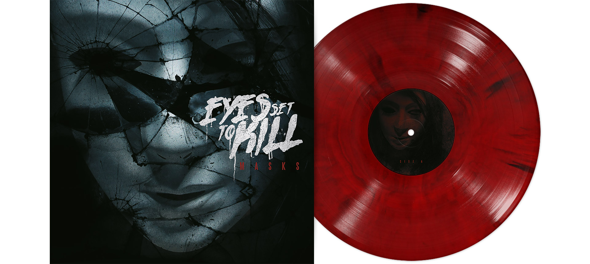 EYES SET TO KILL - Masks 12" LP - RED BLACK MARBLED