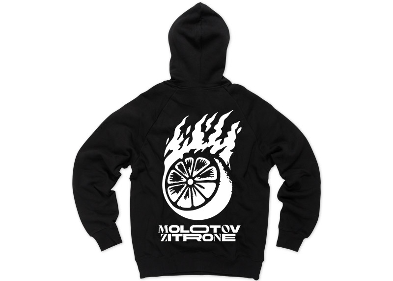 FAHNENFLUCHT - Molotov Zitrone Hoodie - WHITE PRINT FAHNENFLUCHT - Molotov Zitrone Hoodie - WHITE PRINT