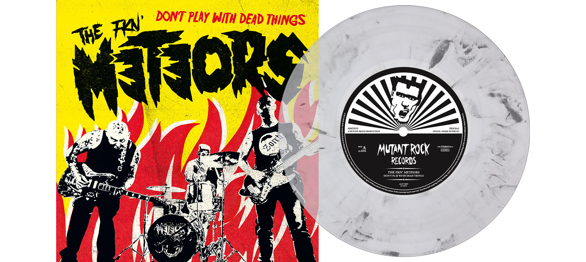 METEORS, THE - Don’t Play With Dead Things 7" Single - TRANSPARENT MARBLED