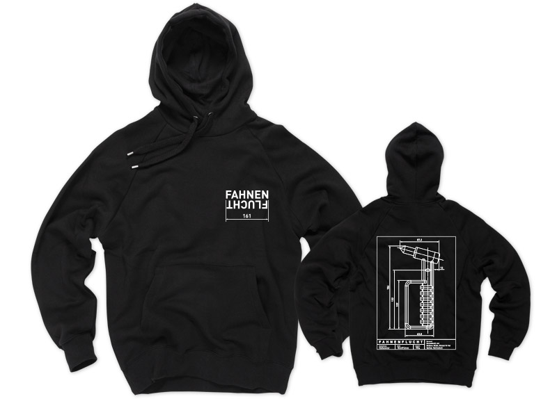 merch_hoodie_fahnenflucht_technische FAHNENFLUCHT - Technische Zeichnung Hoodie