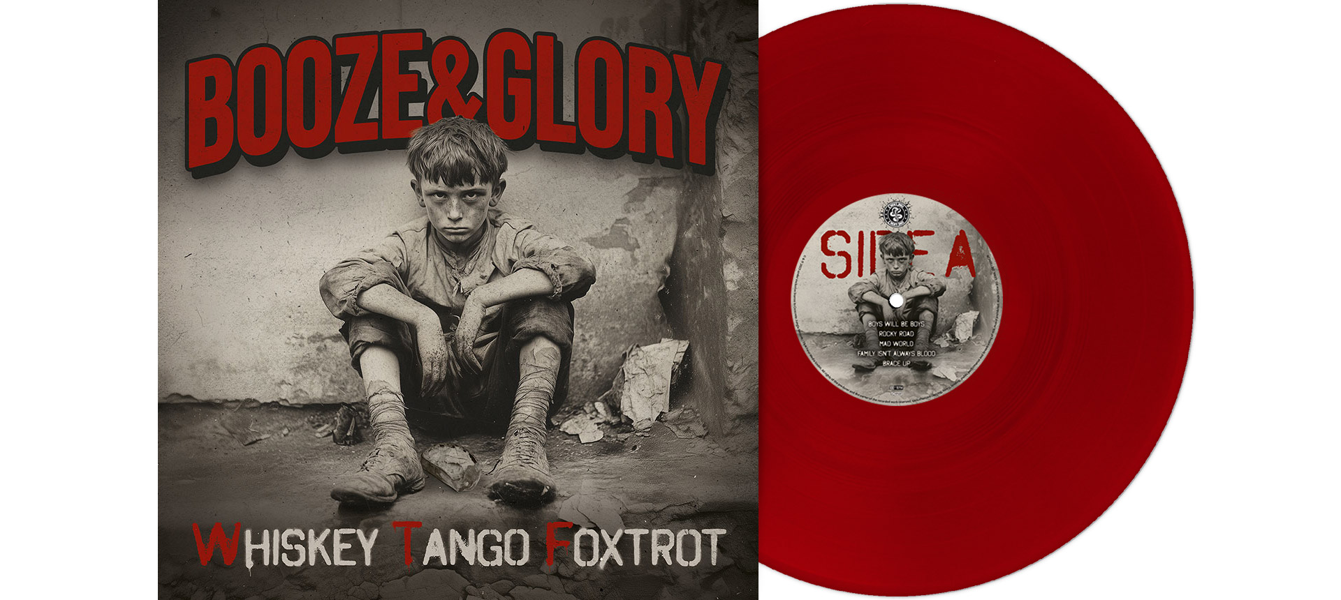 BOOZE & GLORY - Whiskey Tango Foxtrot 12" LP - RED BOOZE & GLORY - Whiskey Tango Foxtrot 12" LP - RED