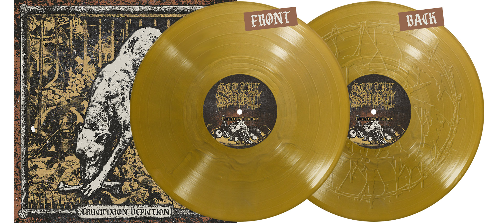 GET THE SHOT - Crucifixion Depiction EP + T-Shirt GOLD Vinyl BUNDLE