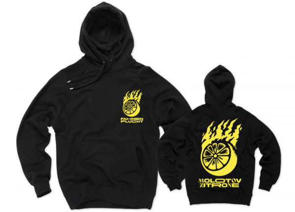 FAHNENFLUCHT - Molotov Zitrone Hoodie - YELLOW PRINT